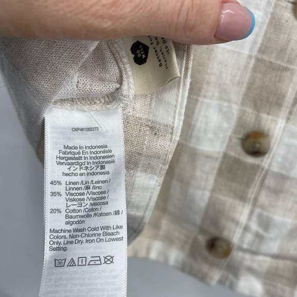 NWT Madewell Top Linen-Blend Sunside Button-Back Top Size 14 - Picture 6 of 6